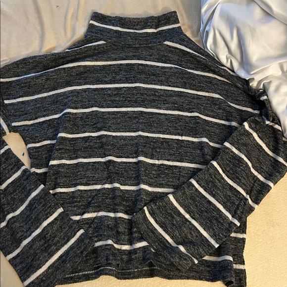 SO Women's Gray and White Striped Sweater - Picture 1 of 1